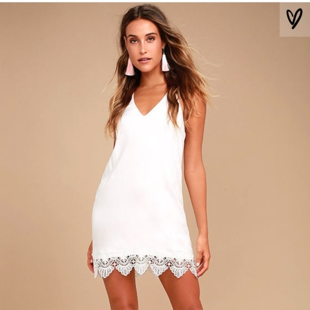 Lulu's On The Terrace White Halter Dress